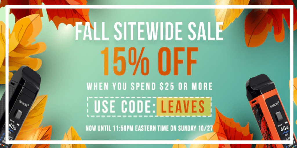 Giant Vapes Fall Sale 2019 Giant Vapes Fall Site-Wide Sale! 15% Off + FS