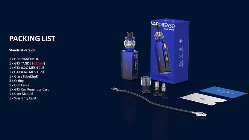 Vaporesso Gen Nano Mod Kit Vaporesso Gen Nano Mod $27.91 | 80w Kit $35.24