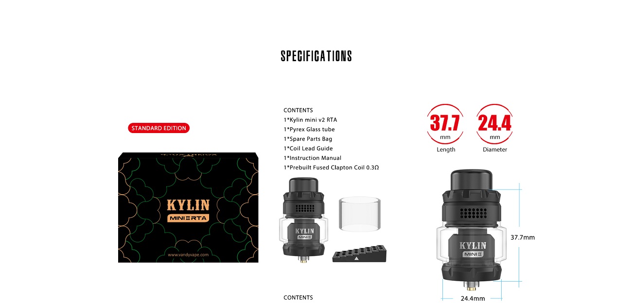 Vandy Vape Kylin Mini V2 Vandy Vape Kylin Mini V2 RTA $27.99