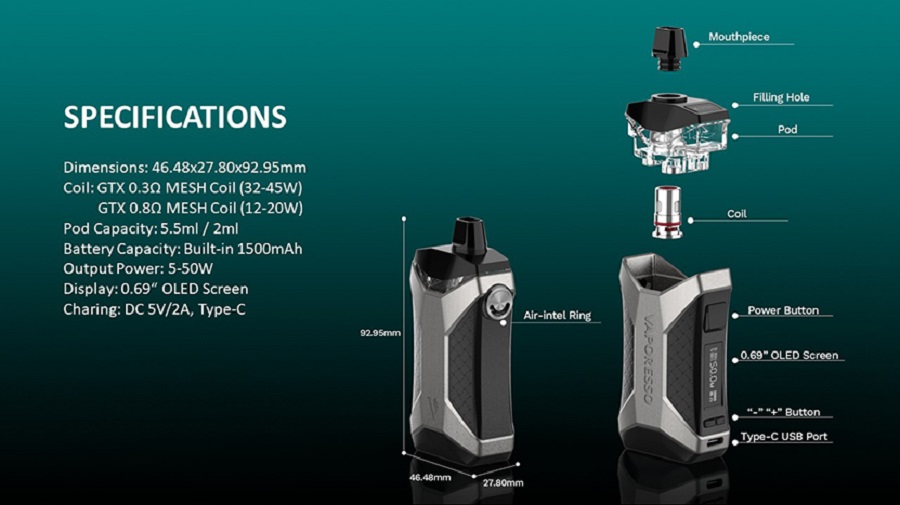 Vaporesso Xiron Pod System Vaporesso Xiron Pod Mod Kit $21.51