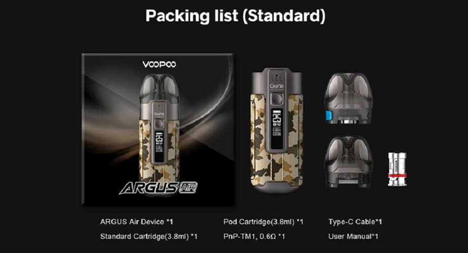 VooPoo Argus Air Pod Kit VooPoo Argus Air Pod System $19.49 (USA)