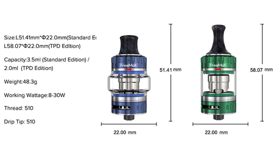 Freemax Fireluke 22mm Sub Ohm Tank Freemax Fireluke 22 Tank $25.19 (USA)