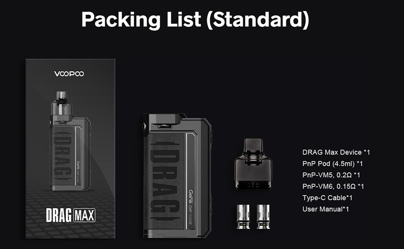 VooPoo Drag Max Pod System VooPoo Drag Max Pod Mod Kit $40.19