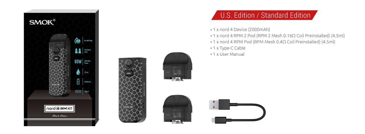 Smok Nord 4 Pod Kit Smok Nord 4 Pod System Kit $22.11