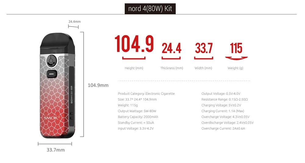 Smok Nord 4 Pod Vape Kit Smok Nord 4 Pod System Kit $22.11
