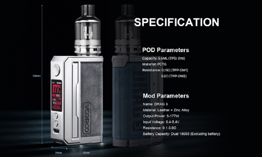 VooPoo Drag 3 Vape Kit VooPoo Drag 3 177w Kit $20.00