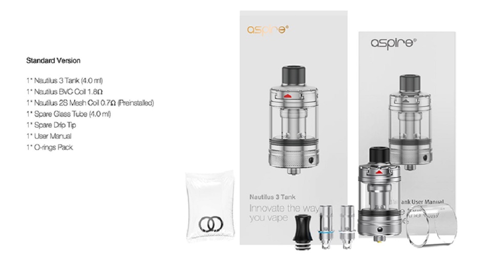 Aspire Nautilus 3 24mm Tank Aspire Nautilus 3 Tank $20.69 (USA)