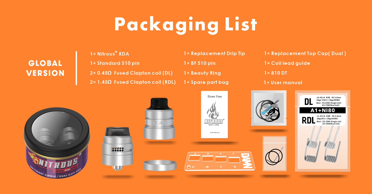 Damn Vape Nitrous 22mm RDA Damn Vape Nitrous RDA $29.99 (USA)