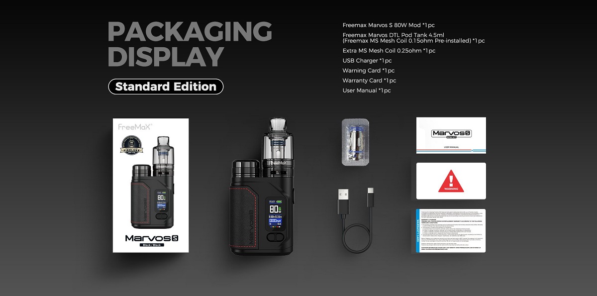 Freemax Marvos S 80w Pod Kit Freemax Marvos S 80w Kit $21.95 (USA)