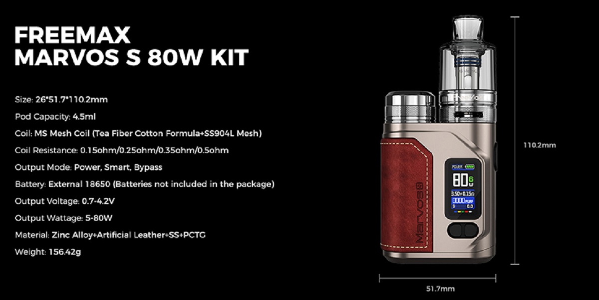 Freemax Marvos S Pod Mod Kit Freemax Marvos S 80w Kit $21.95 (USA)