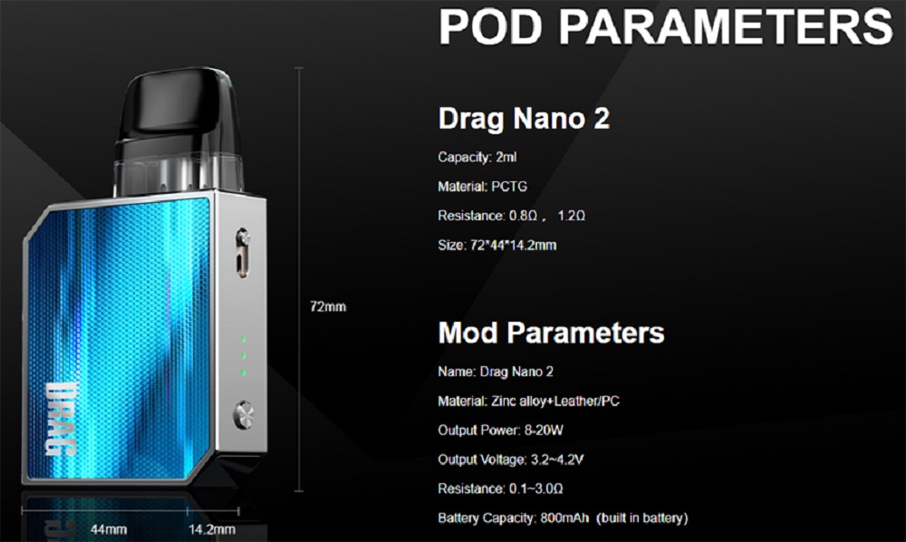 VooPoo Drag Nano 2 Pod System VooPoo Drag Nano 2 Pod Kit $16.39