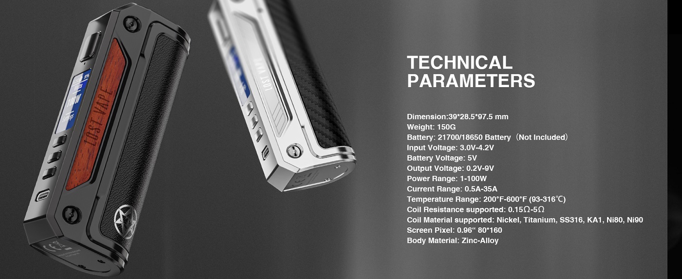 Lost Vape Thelema Solo DNA100C Vape Mod Lost Vape Thelema Solo DNA100C Mod $96.53