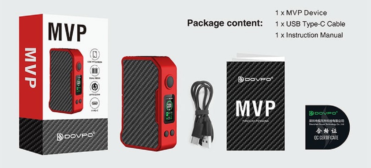 Dovpo MVP Vape Mod Dovpo MVP 220w Mod $24.99 | Kit $25.93