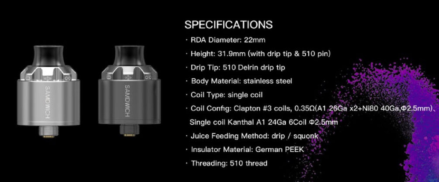 Dovpo x Across Vape Samdwich RDA Dovpo x Across Vape Samdwich RDA $26.39 (USA)