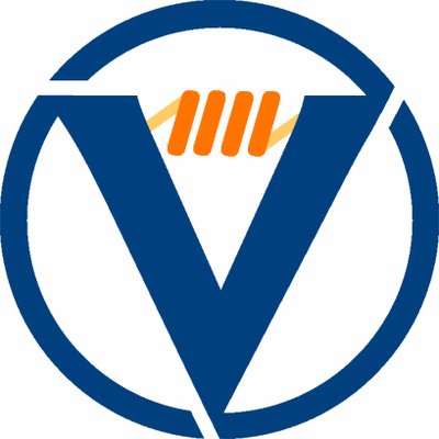 Vape logo featuring a stylized 'V' with a vapor cloud and orange lines, representing vaping and vapor production.