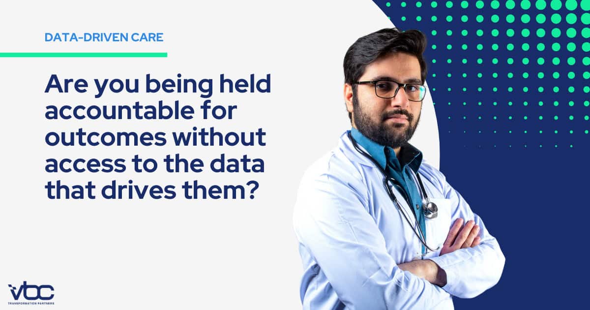 Physician leader analyzing fragmented data across systems—representing the challenge of payer-provider data sharing in value-based care