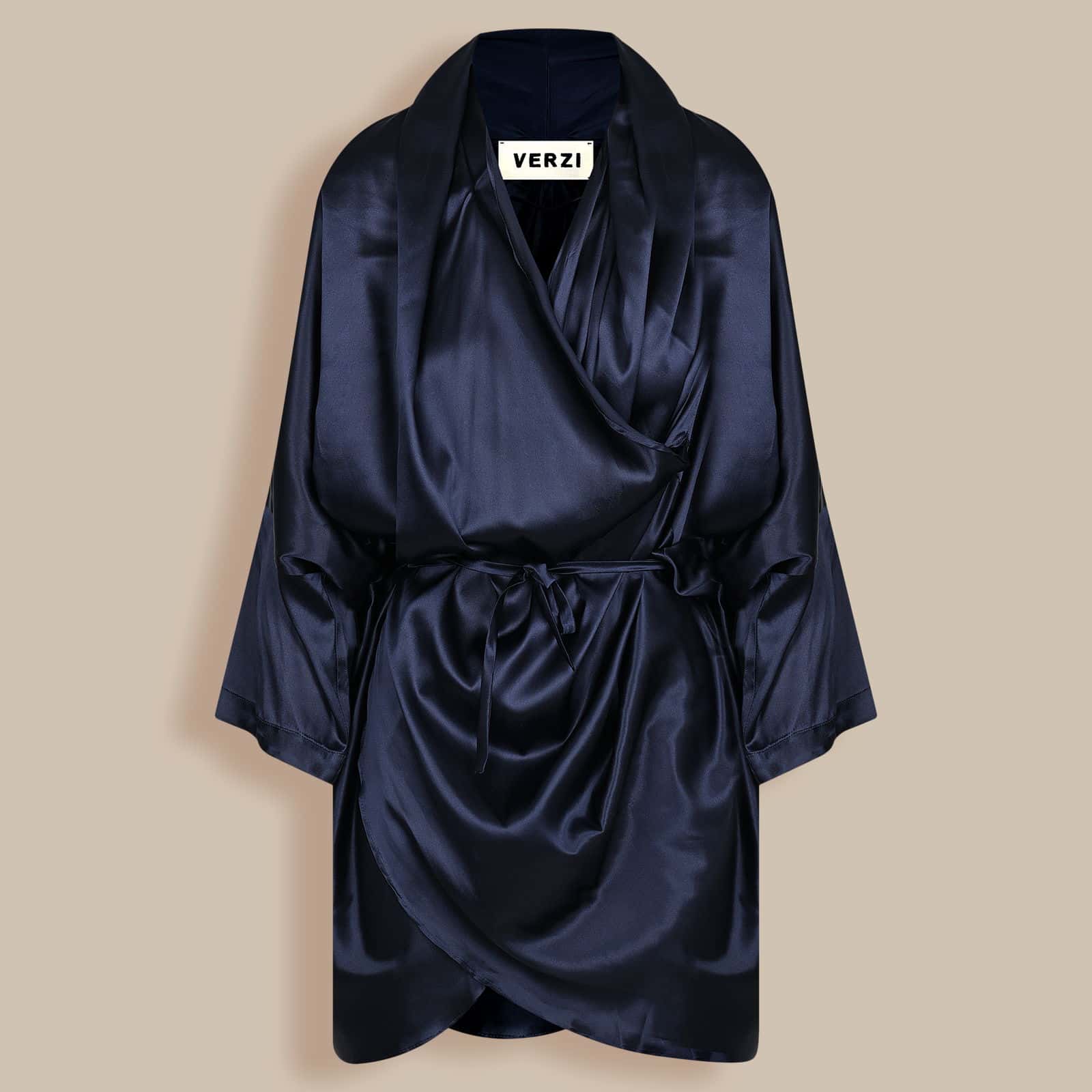 CLARA ITALIAN SILK DRESS- Navy