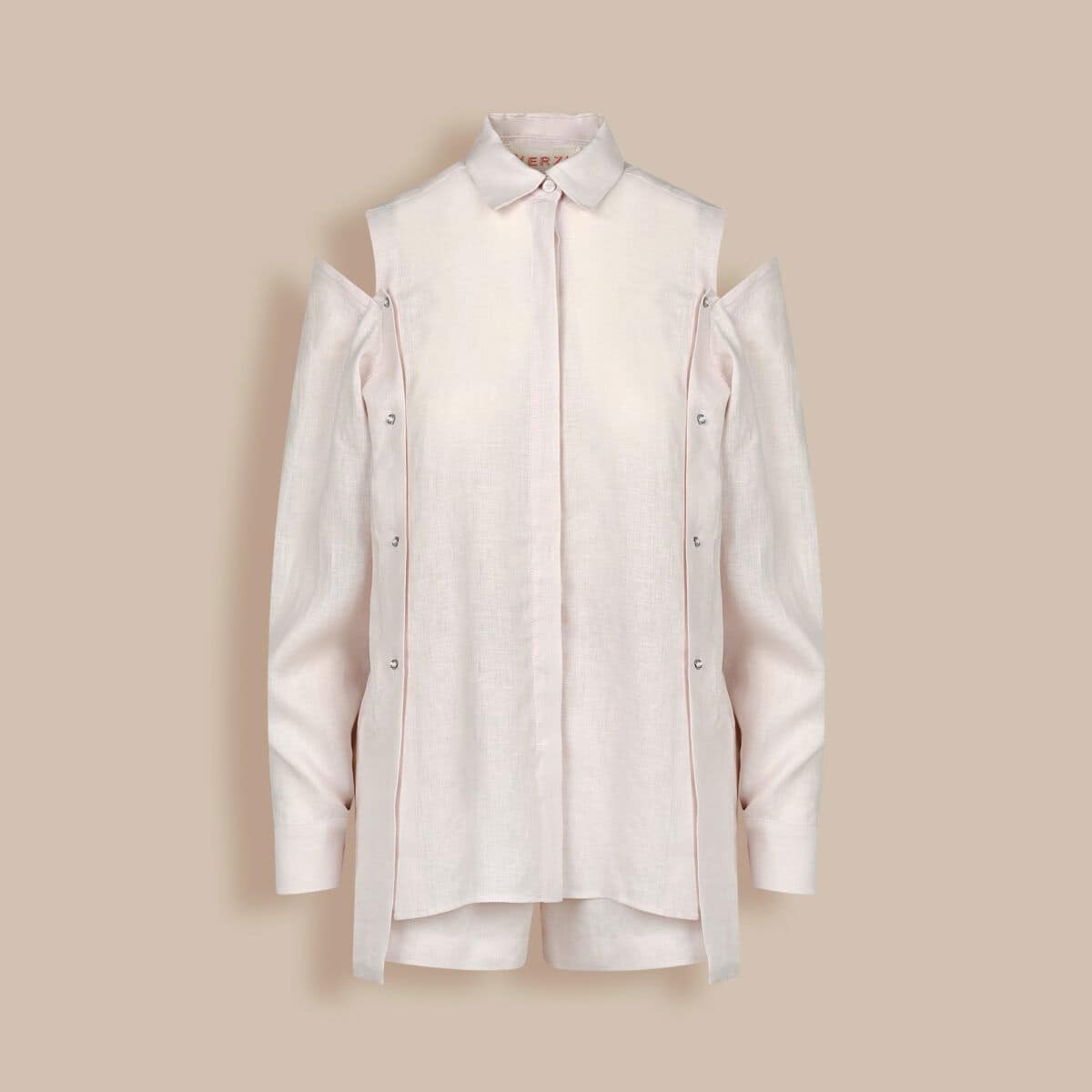 MONK SET IN LINEN - Baby Pink