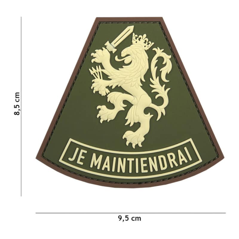 Patch 3D PVC Je Maintiendrai groen afmeting