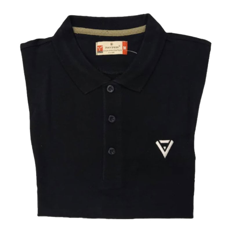 Poloshirt heren blauw opgevouwen