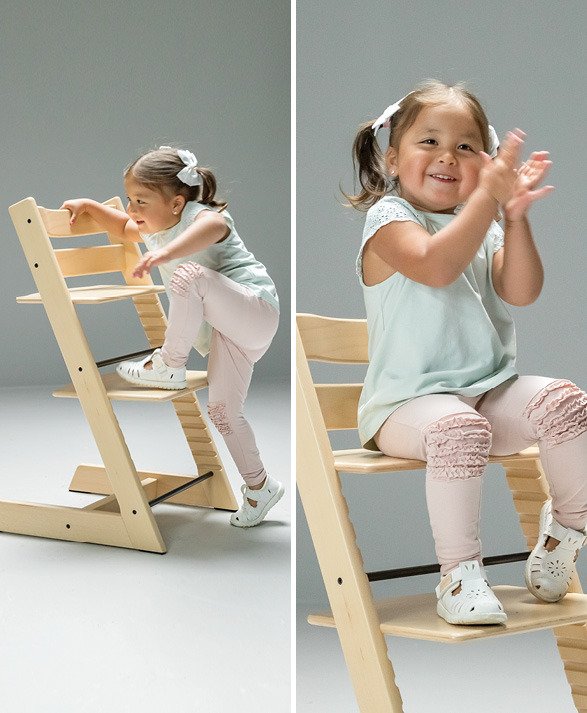 Stokke Tripp Trapp – krzesło do karmienia z drewna bukowego lub dębu z poduszką - obrazek 19