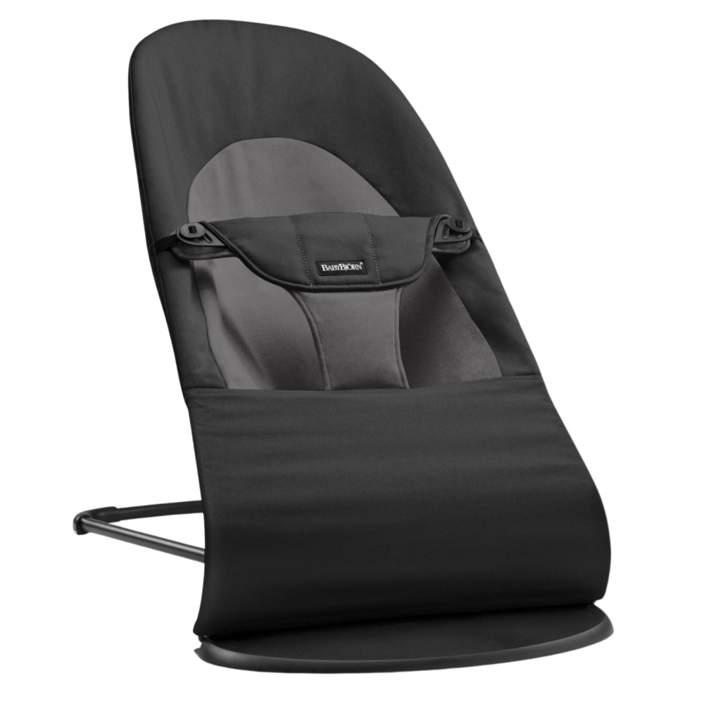 BabyBjorn Bouncer Balance Soft Cotton Black Frame Black Dark Grey - Czarny Ciemny Szary