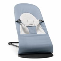 BabyBjorn Bouncer Balance Soft Cotton Jersey Black Frame Blue Grey - Niebieski Szary