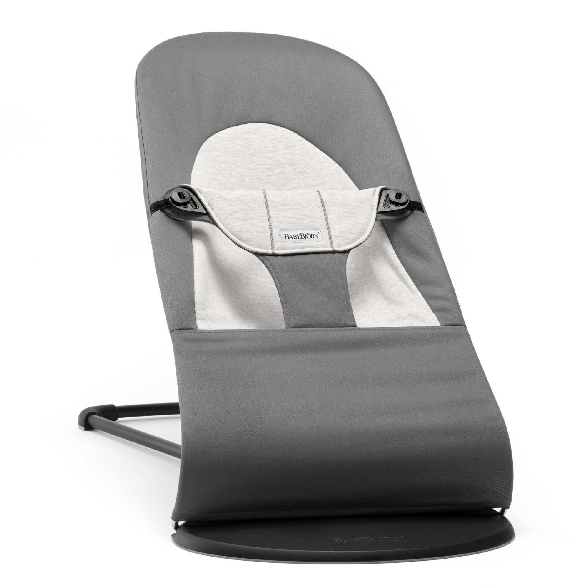BabyBjorn Bouncer Balance Soft Cotton Jersey Black Frame Dark Grey Grey - Ciemnoszary Szary