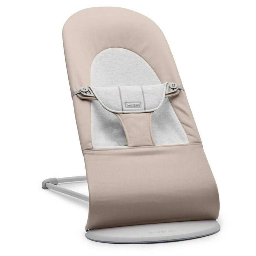 BabyBjorn Bouncer Balance Soft Cotton Jersey Light Grey Frame Beige Grey - Beżowy Szary