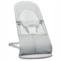 BabyBjorn Bouncer Balance Soft Mesh Light Grey Frame Silver White - Srebrny Biały