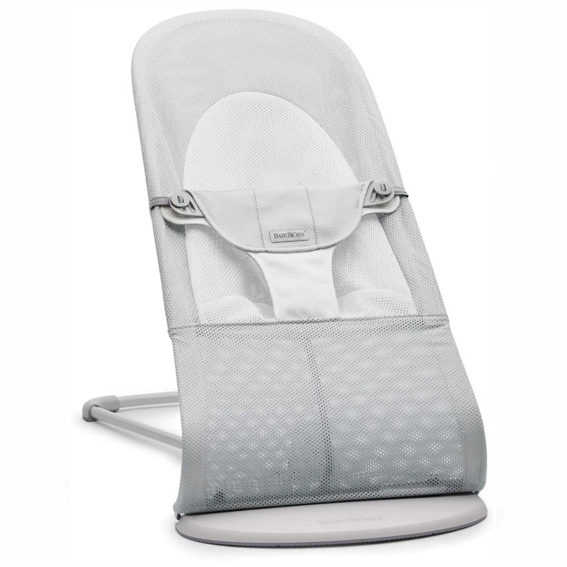 BabyBjorn Bouncer Balance Soft Mesh Light Grey Frame Silver White - Srebrny Biały