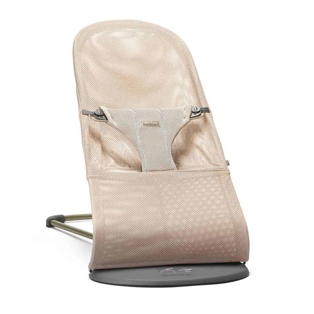 BabyBjorn Bouncer Bliss Mesh Dark Grey Frame Pearly Pink - Perłowy Róż