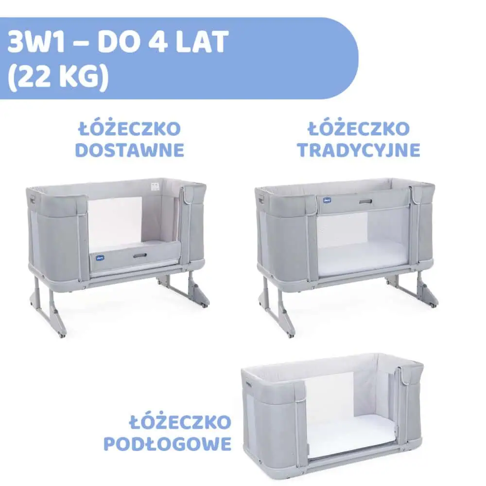 Chicco Next2Me Forever – łóżeczko dziecięce 3w1 z funkcją dostawki - obrazek 12