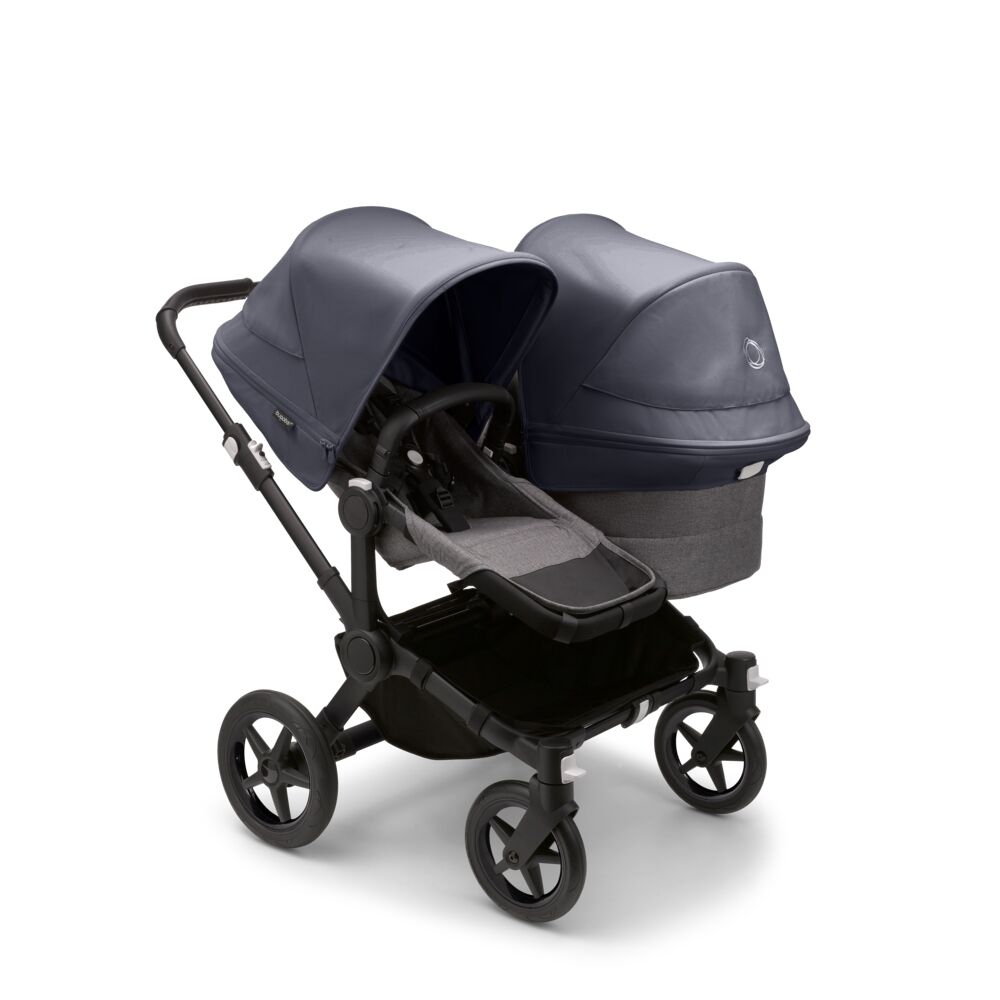 Bugaboo Donkey 5 Duo Black Stormy Blue Grey Melange