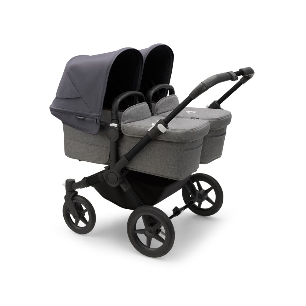 Bugaboo Donkey 5 Twin Black Stormy Blue Grey Melange
