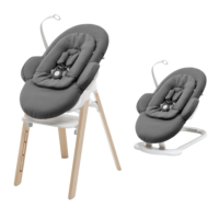 Stokke Steps Bouncer Herringbone Grey White Chassis