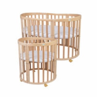 Waldin Owalne Łóżeczko 7w1 Natural