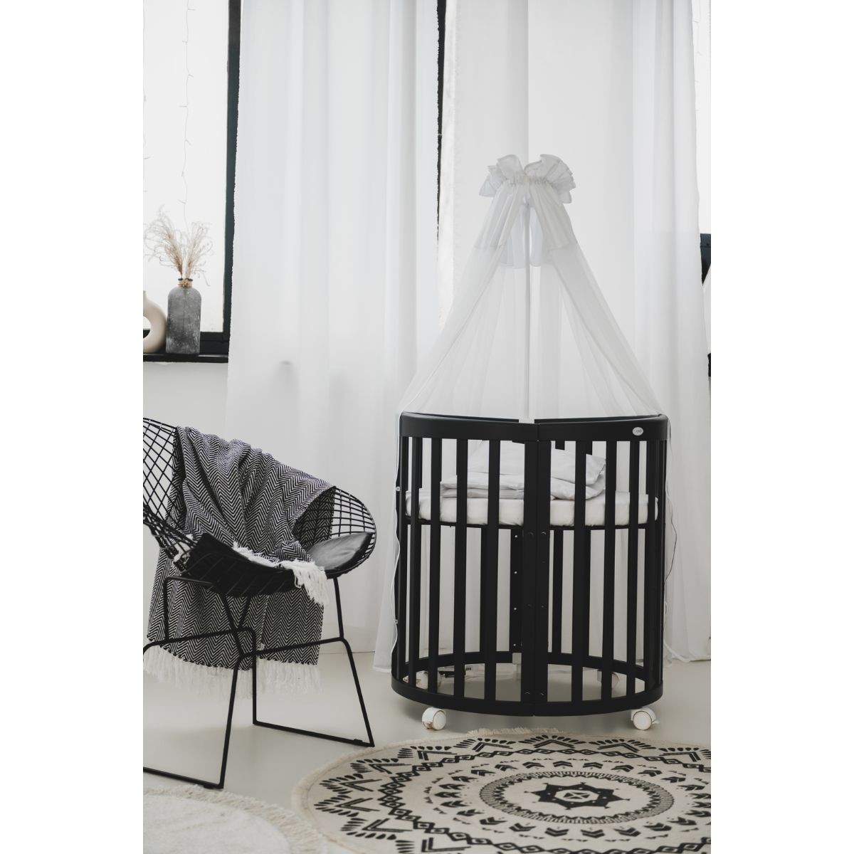 Waldin Łóżeczko Owalne 7w1 - zestaw z pełnym wyposażeniem - obrazek 7