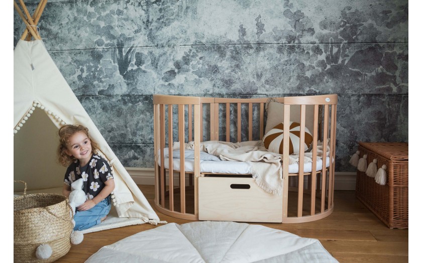 Waldin Łóżeczko Owalne 7w1 - zestaw z pełnym wyposażeniem - obrazek 12