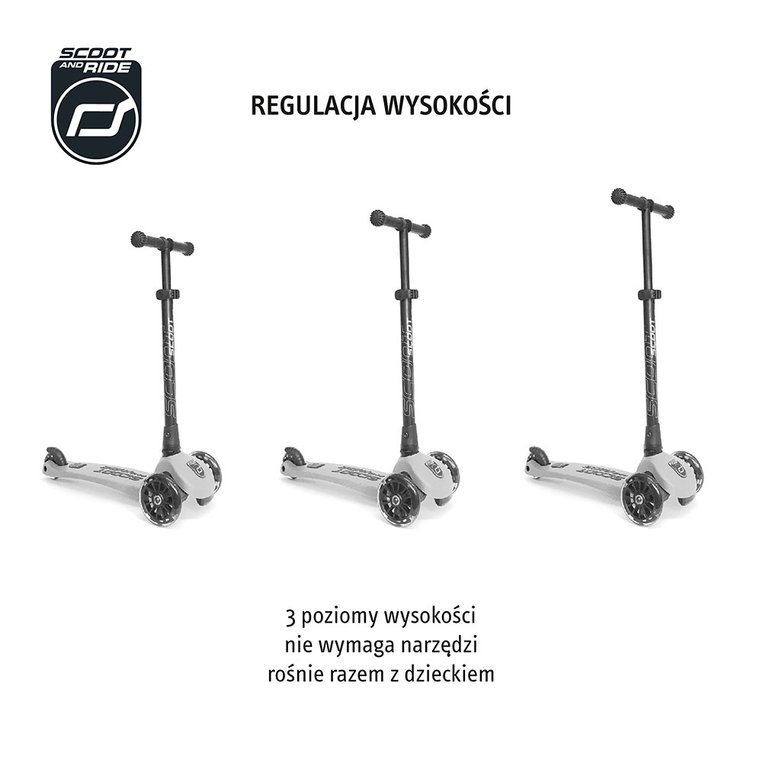 Scoot and Ride Highwaykick 3 – zestaw: hulajnoga składana z kołami LED i plecak - obrazek 4