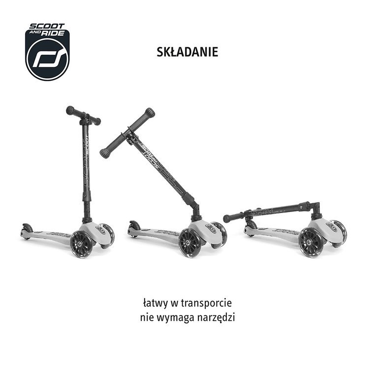 Scoot and Ride Highwaykick 3 – zestaw: hulajnoga składana z kołami LED i plecak - obrazek 5
