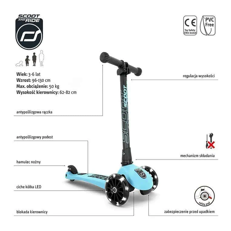 Scoot and Ride Highwaykick 3 – hulajnoga składana z kołami LED - obrazek 10