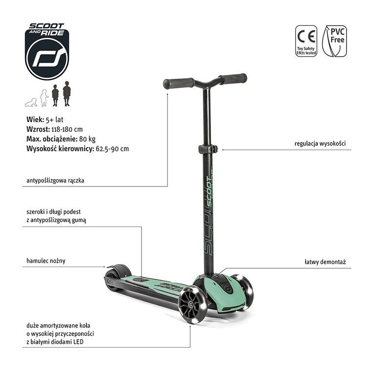 Scoot and Ride Highwaykick 5 – zestaw: hulajnoga z kołami LED i plecak - obrazek 2