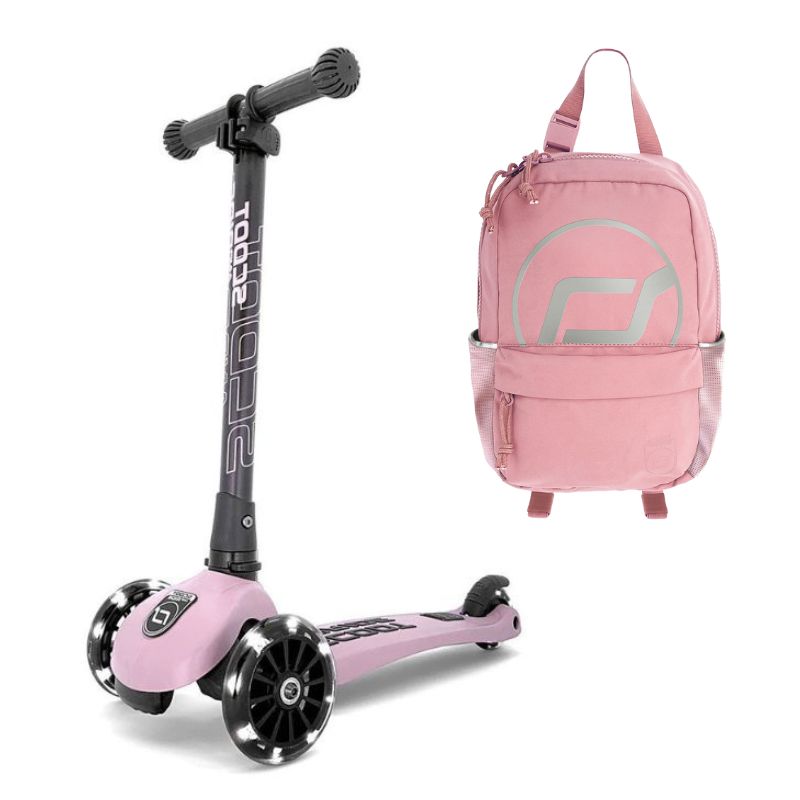 Scoot and Ride Highwaykick 3 – zestaw: hulajnoga składana z kołami LED i plecak