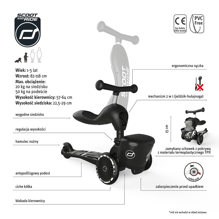 Scoot and Ride Highwaykick 1 Lifestyle – hulajnoga 2w1 z zamykanym schowkiem - obrazek 7