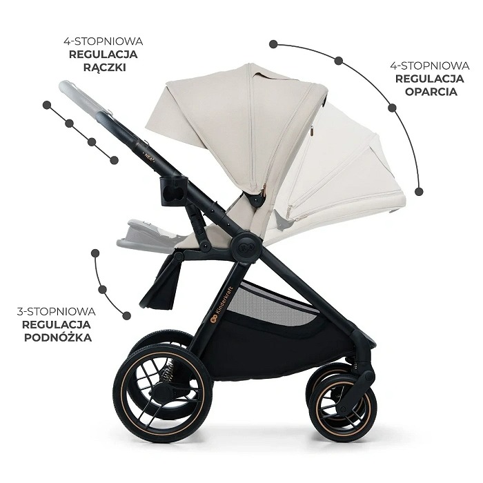 Kinderkraft Nea 2 – wielofunkcyjny wózek 4w1 z fotelikiem Maxi Cosi Pebble 360 Pro 2 i bazą Maxi Cosi FamilyFix 360 Pro - obrazek 7