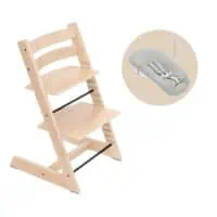 Stokke Tripp Trapp 2w1 – krzesło z drewna bukowego lub dębu i zestaw dla noworodka
