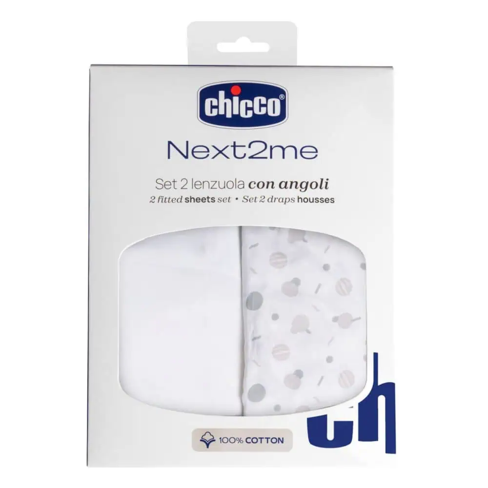 Chicco Next2Me Air, Dream i Magic – prześcieradła Confetti do łóżeczka dziecięcego - obrazek 3