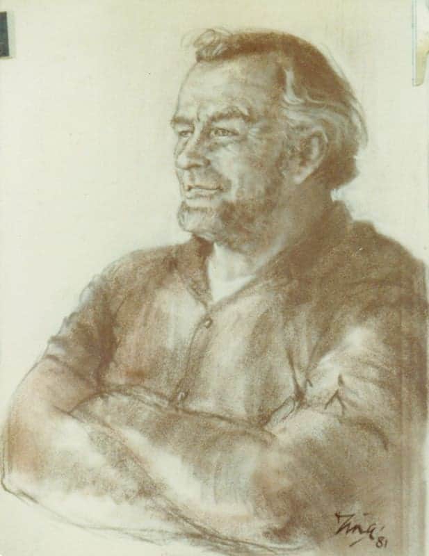 Pastel portrait of an elderly man by The Pastel Society of Victoria.
