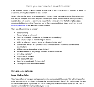 Pastel Society of Victoria resources for artists and members.